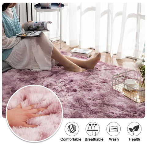 Navak Carpet Batik-Teppich, neuer, rutschfester Woll-Imitat, Langhaar-Teppich, Bodenschutz, Schlafzimmermatten, Kunstpelz, Schaffell, weiche Teppiche