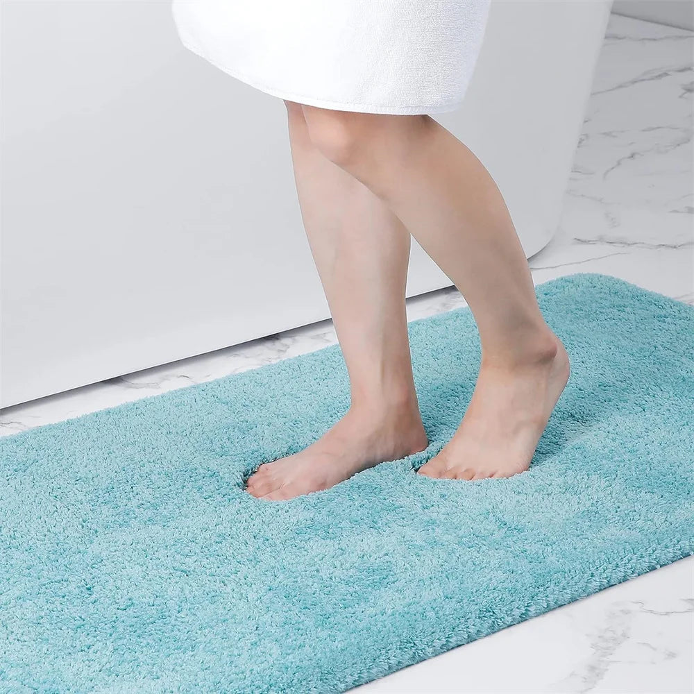 Navak Carpet Olanly Shaggy-Badematte, Mikrofaser, super saugfähig, Badezimmer-Duschvorleger, rutschfest, weiche Duschmatten, Bodenplüschteppich, Fußwaschmatte