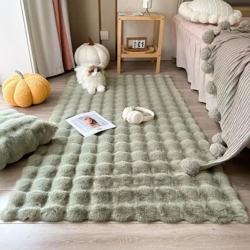 Navak Teppich, 1 Stück, Bubble-Plüsch-Teppich für Heimdekoration, Kaninchenhaar-Imitation, Balkonkissen, Kinder, Wohnzimmer, Kunstpelz, Teppich, Mädchen, Schlafzimmer, Fußmatte