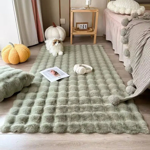 Navak Teppich, 1 Stück, Bubble-Plüsch-Teppich für Heimdekoration, Kaninchenhaar-Imitation, Balkonkissen, Kinder, Wohnzimmer, Kunstpelz, Teppich, Mädchen, Schlafzimmer, Fußmatte