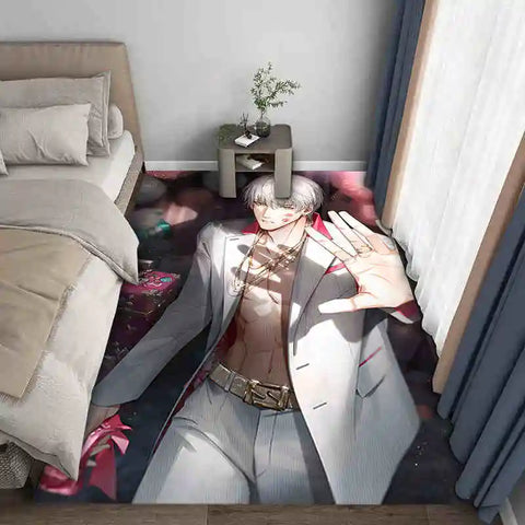 Navak Carpet Exclusive Picks Japanischer Anime-Schlingenteppich – maschinenwaschbarer Nachttischteppich für Airbnb, Hotel, gemütliche Wohndekoration