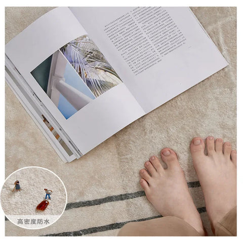 Navak Teppich, Wohnzimmerdekoration im Wabi-Sabi-Stil, Plüschteppich, leichte Luxusteppiche für Schlafzimmer, flauschig, weich, dick, waschbare Bodenmatte