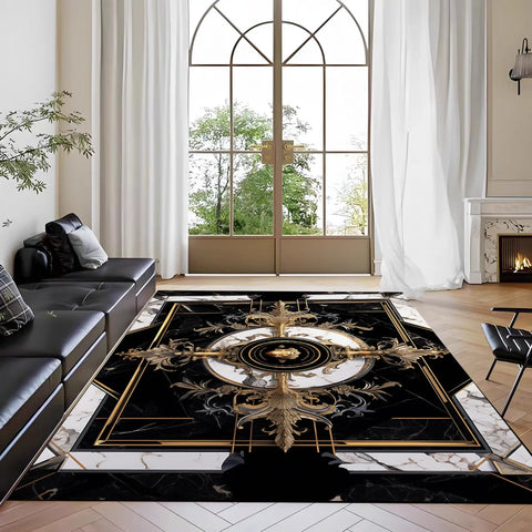 Navak Carpet Teppich mit nordischem Marmordruck, für das Wohnzimmer vor dem Sofa, rutschfeste, moderne Bodenmatte für das Schlafzimmer
