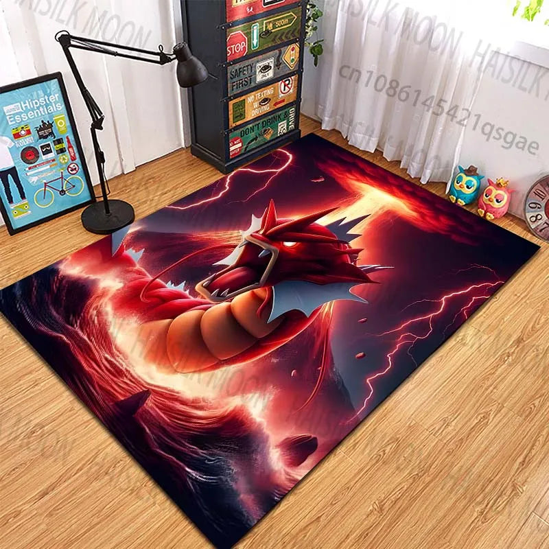 Navak Carpet 1PC Pokémon Gyarados Print Carpet Rug for Living Room Bedroom Sofa Decor Kids Play Home Area Rug Non-slip Mat Game Room Rugs