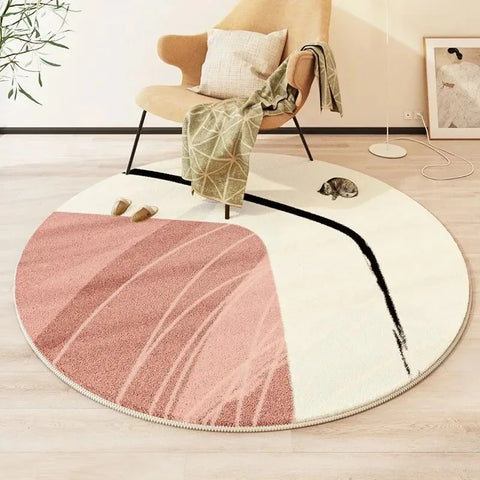 Navak Carpet Exclusive Picks Moderner Stil Runder Wohnzimmerteppich Kinderzimmer Schlafzimmer Krabbelmatte Rutschfeste Bettdecke Dicke waschbare Matte