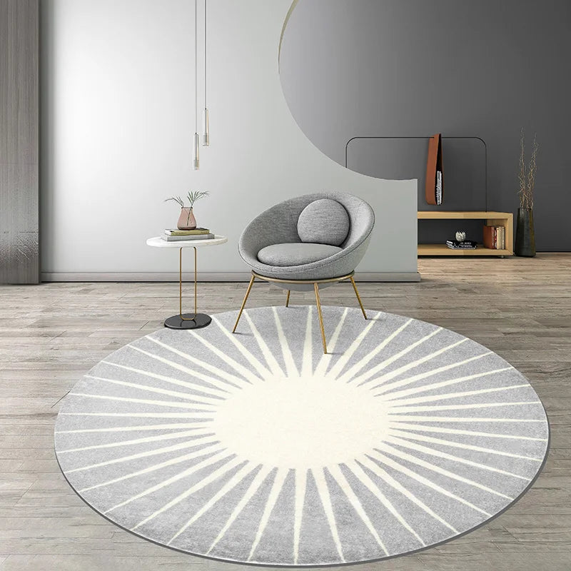 Navak Teppich, moderner Stil, Teppiche für Wohnzimmer, Zuhause, flauschige, weiche Bodenmatte, dicke, rutschfeste Schlafzimmerdekoration, runder Teppich, waschbarer Lounge-Teppich