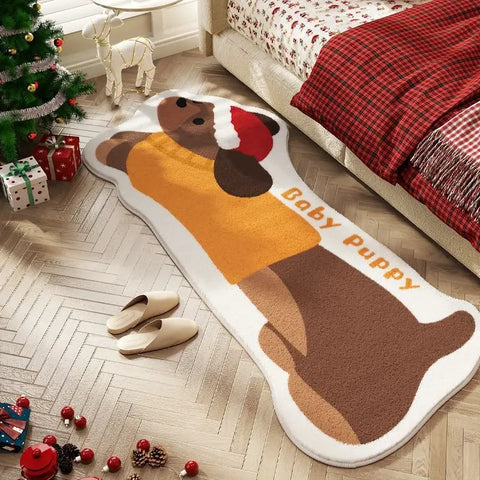Navak Carpet Retro Carpet Cartoon Dog Shape Floor Mat Dachshund Floor Carpet Anti-slip Living Room Carpet Kitchen Floor Mat Entrance Doormat