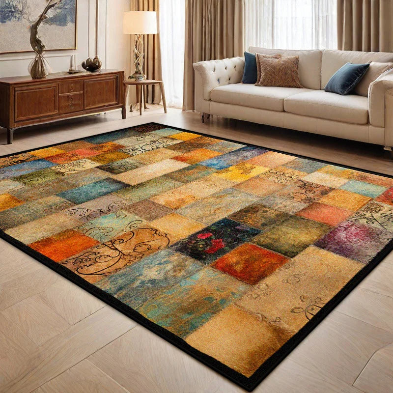 Navak Carpet Persian Retro Geometric Carpet Boho Decoration Non-slip Washable Large Living Room Rugs Bedroom Tables Side Easy Clean Floor Mat