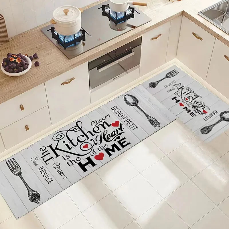 Navak Carpet Exclusive Picks Küchengeschirr-Themen-Bodenmatte Kristall-Samt-Teppich Rutschfeste und schmutzabweisende Komfortmatte Waschbarer Teppich