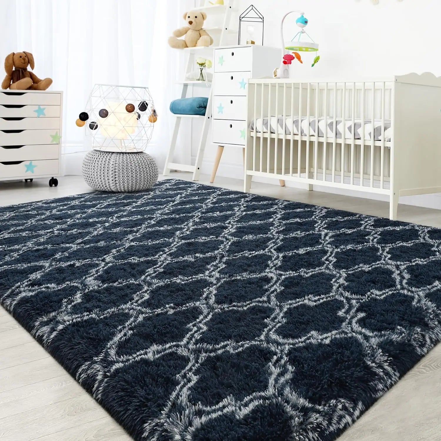 Navak Carpet Großer Shag-Teppich für Schlafzimmer, superweicher, flauschiger Plüschteppich, Wohnzimmerteppich, rutschfester Bodenteppich für den Innenbereich, für Kinderzimmer und Mädchen