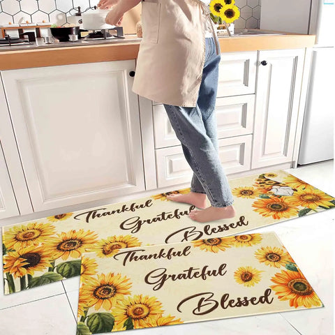 Navak Carpet Exclusive Picks 2-teilige Küchenteppiche und -matten in Kaffeebraun, rutschfest, waschbar, flecken- und lichtbeständig, Läuferteppich für den Küchenflur, Küchen- und Heimdekoration