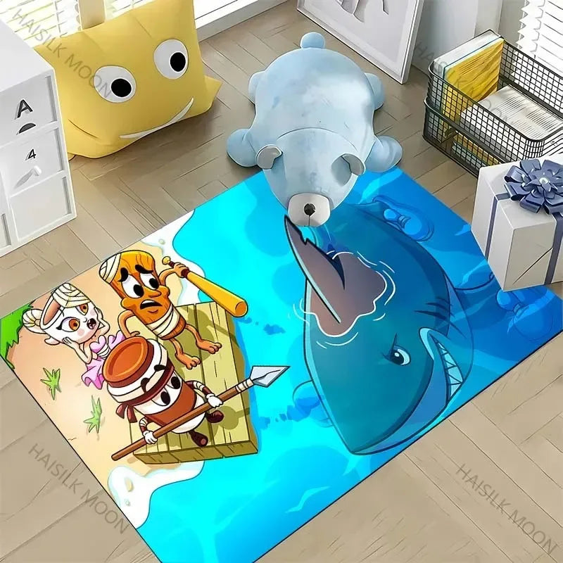 Navak Carpet Daily Picks Erstellt virtuelle Kreaturen, italienischer Brainrot-Cartoon-Teppich, für Wohnzimmer, Schlafzimmer, Nachttisch, Badezimmer, Bodenmatte, Heimteppich, Geschenk