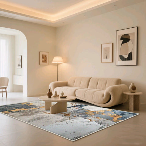 Navak Teppich, Kunststil, abstrakt, weich, Schlafzimmer-Dekoration, großer Teppich, rutschfest, Sofa-Tischset, faltbar, maschinenwaschbar, Wohnzimmerteppich