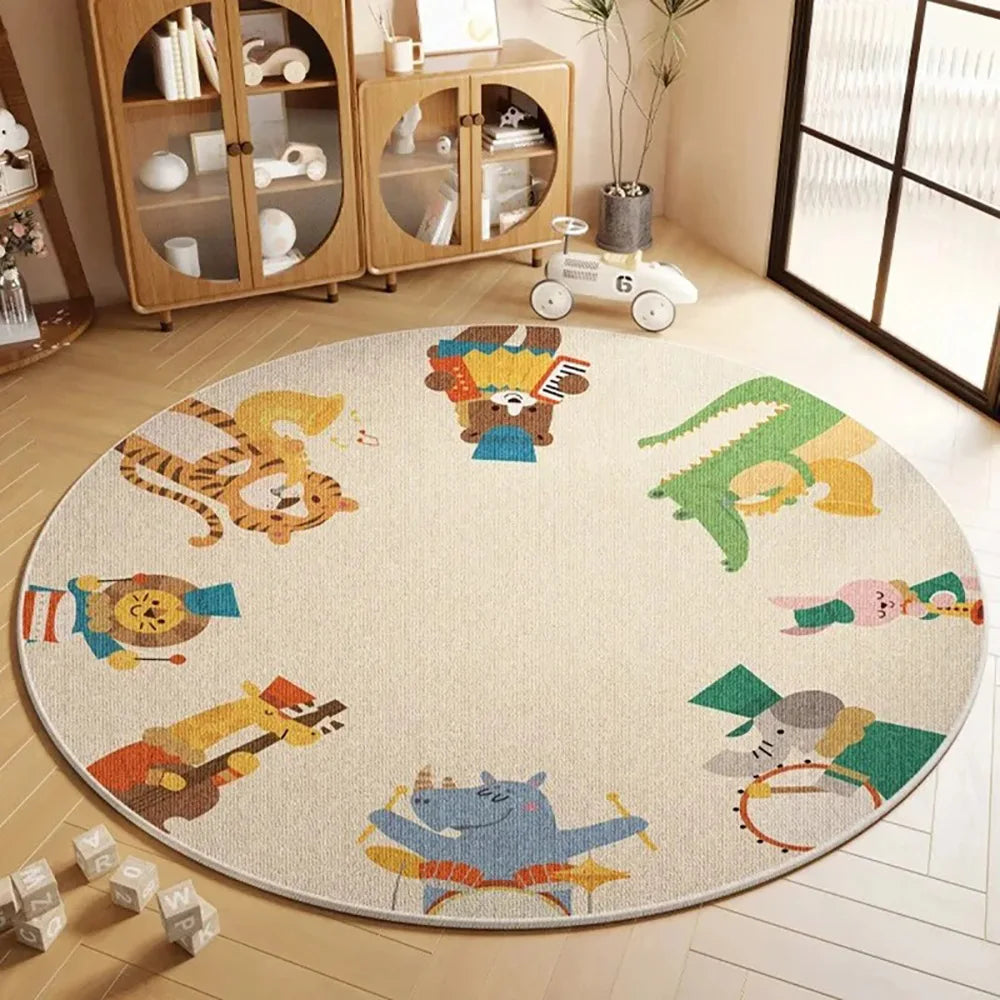Navak Carpet Exclusive Picks Flanell-Teppich, Cartoon-Spiel, Wohnzimmermatte, runder Teppich, Couchtisch, Sofakissen, schmutzabweisend, rutschfest, Heimdekoration