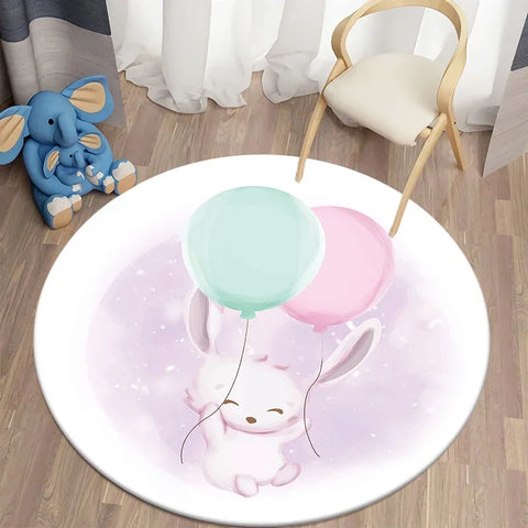 Navak Teppich Cartoon Niedlicher Bär Runder Teppich für Wohnzimmer Teppiche Badematte für Kinderzimmer Matten Schlafzimmer Teppiche Baby Kinderzimmer Wohnkultur