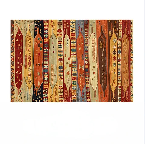 Navak Teppich KristallsamtteppichBohemian Muster Dekorativer Wohnzimmerteppich Tribal Style Marokkanischer Luxus Persischer Schlafzimmerteppich Geometrisch A