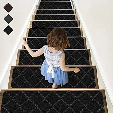 Navak Carpet Non-Slip Staircase Mat Stair Carpet Treads Stair Pads Rug Tread Safety for Kids Elders and Dogs Home Hospistal Indoor Use