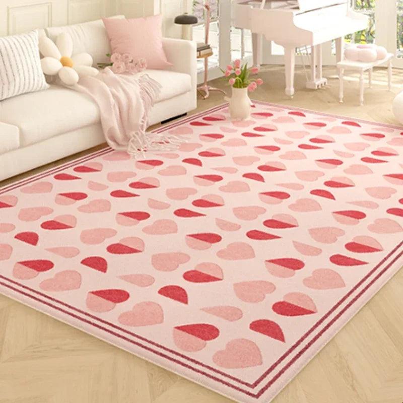 Navak Carpet Koreanischer minimalistischer Teppich – Dicker Wohnzimmerteppich in Rosa, übergroße Schlafzimmer-Bodenmatte, weich und gemütlich