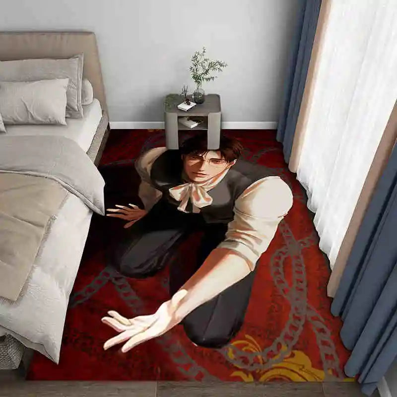 Navak Carpet Exclusive Picks Japanischer Anime-Schlingenteppich – maschinenwaschbarer Nachttischteppich für Airbnb, Hotel, gemütliche Wohndekoration