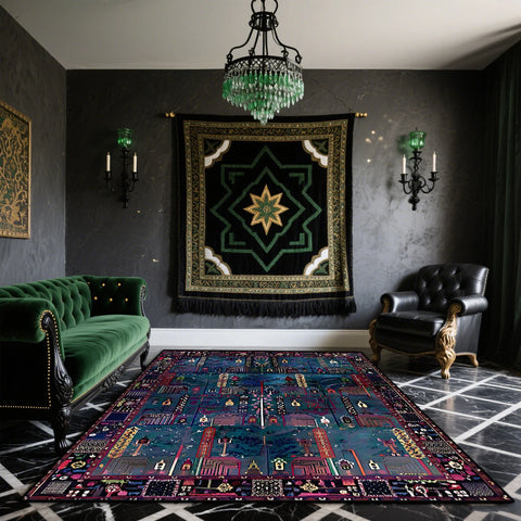 Navak Teppich, Bohemian Retro Teppiche, Wohnzimmer, leicht zu reinigen, rutschfest, waschbar, für Schlafzimmer, Heimdekoration, persische Fußmatte, طاولات للقهوة