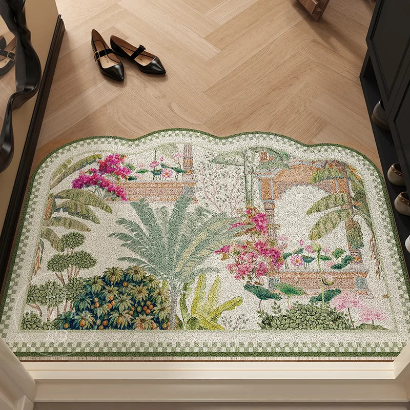 Navak Carpet Forest Garden Fußmatte, süße florale Fußmatten, rustikale Fußmatten, Waldbaum-Fußmatte für den Boden