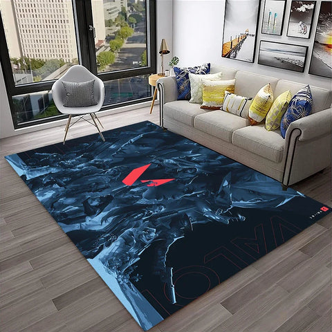 Navak Carpet VALORANT Game Gamer Cartoon 3D Carpet Rug for Home Living Room Bedroom Sofa Doormat Decor,kids Play Area Rug Non-slip Floor Mat