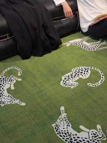 Navak Teppich, moderner nordischer Wohnzimmerteppich, künstlerischer Teppich mit Leopardenmuster, Heimdekoration, bequem, weich, für Schlafzimmer und Nachttisch, rutschfeste Bodenmatte