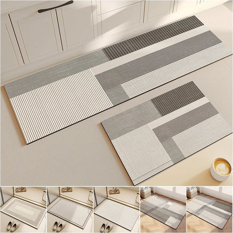 Navak Carpet Anti-Rutsch-Küchenbodenmatte, Wasserabsorbierender Teppich, Teppich mit modischem Muster, Multifunktionale Türmatte, Badezimmerbodenmatte