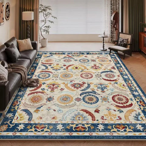 Navak Carpet Teppiche im amerikanischen Retro-Stil für Schlafzimmer, große Bereiche, Wohnzimmerdekoration, Plüschteppich, rutschfeste Lounge-Bodenmatte, flauschiger, weicher Teppich