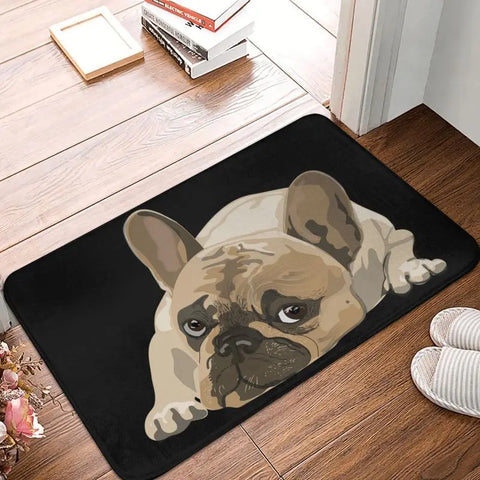 Navak Carpet Custom Fußmatte mit süßem französischem Bulldoggen-Motiv, rutschfest, für Eingangsbereich, Küche, Badezimmer, Tür, Bodenmatte, Garage, Teppich, Fußpolster