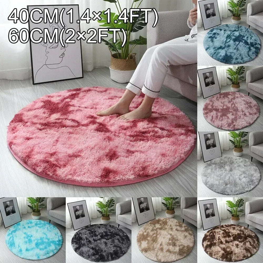 Navak Teppich, 40/60 cm, kreisförmig, rund, zottelig, weich, rutschfest, für Wohnzimmer, Schlafzimmer, Teppich, Bodenmatte für Mädchen, Heimdekoration