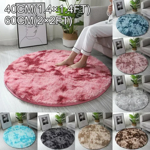 Navak Teppich, 40/60 cm, kreisförmig, rund, zottelig, weich, rutschfest, für Wohnzimmer, Schlafzimmer, Teppich, Bodenmatte für Mädchen, Heimdekoration
