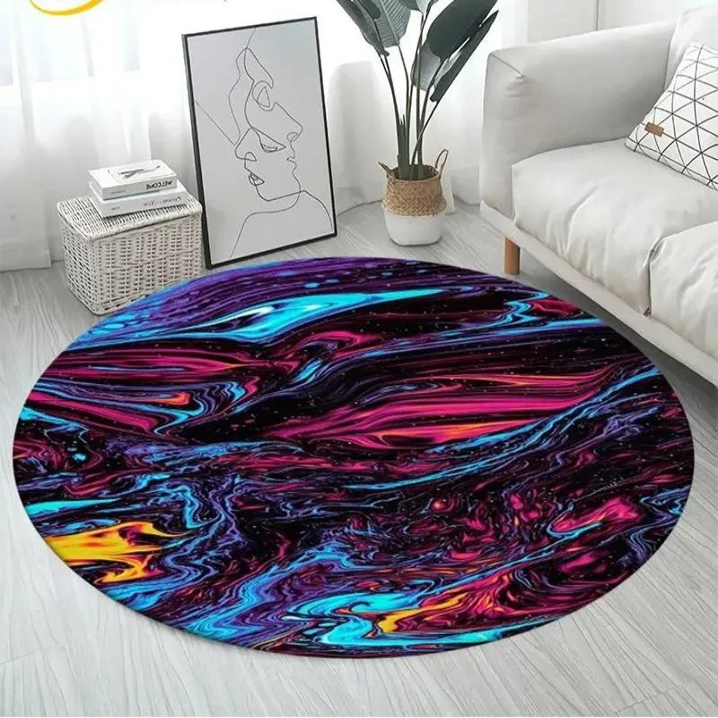 Navak Carpet Nordic Colour Green Gold White Marble Round Carpet Balcony Floor Mat Bathroom Living Room Home Yoga Coffee Mats Home Decor Rug