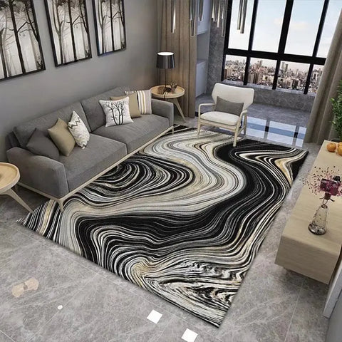 Navak Carpet Teppich mit Marmormuster – weicher Wohnzimmerteppich, rutschfeste, waschbare Bodenmatte für Schlafzimmer, Nachttisch, moderne Wohnkultur