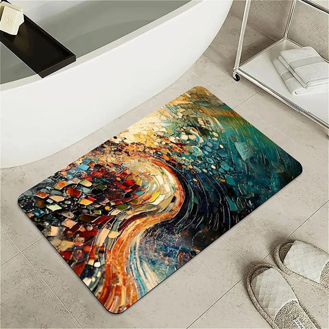 Navak Carpet Modern Simple Stone Kieselgur Badematte Badezimmerteppich Saugfähige rutschfeste Fußmatten Schnelltrocknende Dusch-Toilettenunterlage Fußmatte