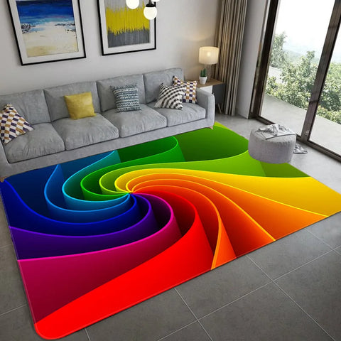 Navak Carpet 3D Vortex Illusion Teppich Eingangstür Bodenmatte Abstrakte geometrische optische Fußmatte Rutschfeste Bodenmatte Wohnzimmer Dekor Teppich