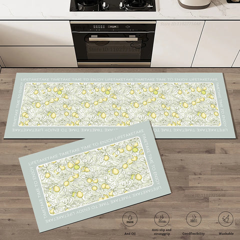 Navak Teppich Blumenmuster Küche Extra Dick Saugfähig Teppich Badezimmer Eingang Rutschfeste Fußmatte Teppich Große Anti-Ermüdungsmatte Lange Teppiche