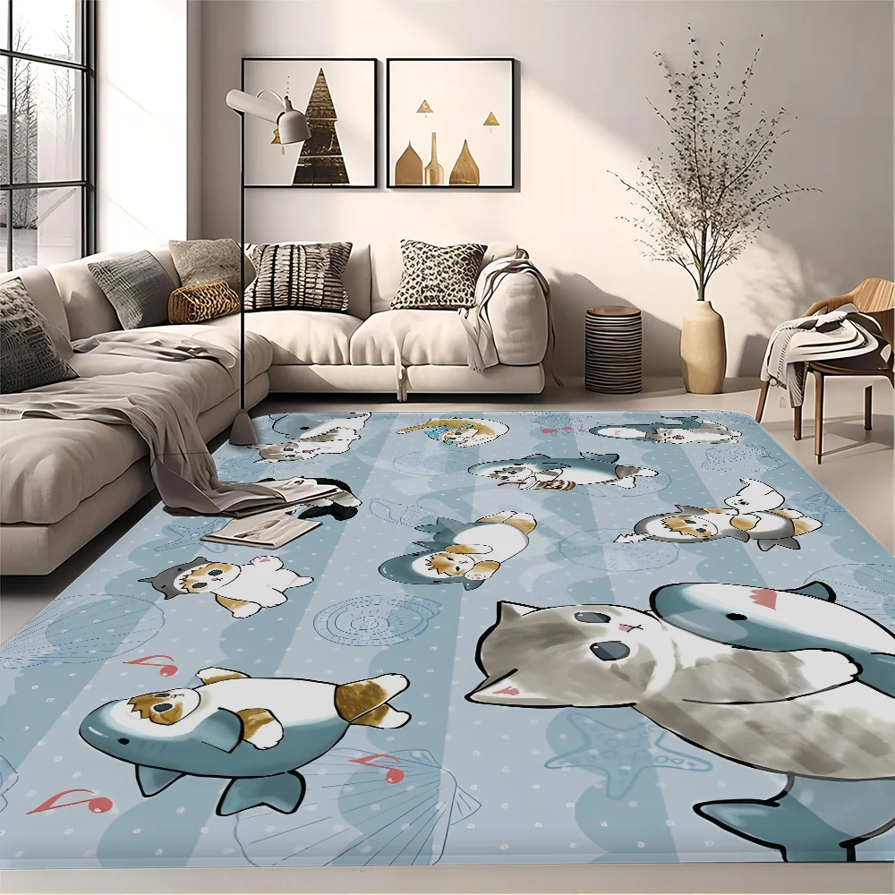 Navak Teppich, lustige Katze, Mofusand, Bodenmatte, Retro, Multiple-Choice, Wohnzimmer, Küche, Teppich, rutschfest, moderne Heimdekoration