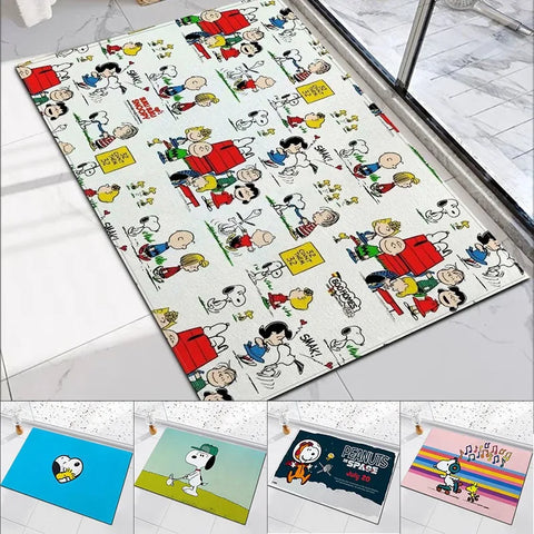 Navak Carpet Daily Picks Disney Snoopy Fußmatte, niedliches Cartoon-Design, für Kinderzimmer, Heimdekoration, rutschfest, waschbar, für Schlafzimmer, Badezimmer, Küche, Eingangsbereich