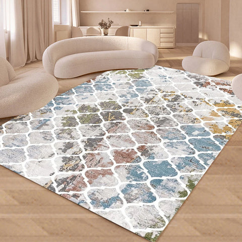 Navak Teppich, Bohemian-Stil, abstrakt, moderne Kunst, Geometrie, Teppich für Wohnzimmer, Schlafzimmer, Zuhause, Sofa, Dekoration, rutschfeste Bodenmatte