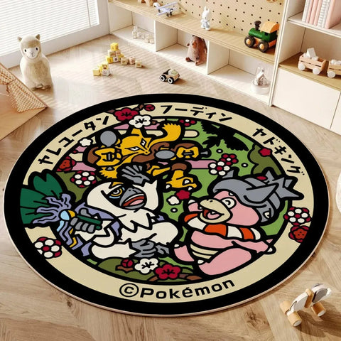 Navak Carpet Daily Picks Disney Anime Cartoon Pokemonzd Runde Bodenmatte Wohnzimmer Schlafzimmer Teppiche Niedliches Kind Rutschfester Waschbarer Teppich Wohnkultur