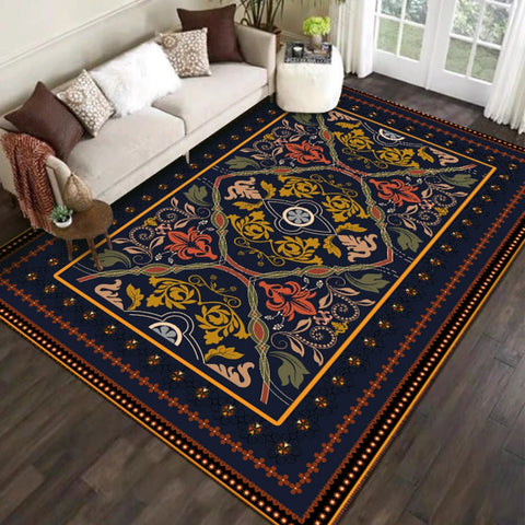 Navak Teppich Retro Persisch-Türkischer Teppich für Wohnzimmer Dekor Sofa Teppich Schlafzimmer Nachttisch Weicher Teppich Küche Couchtisch Bodenmatte Flur Teppich