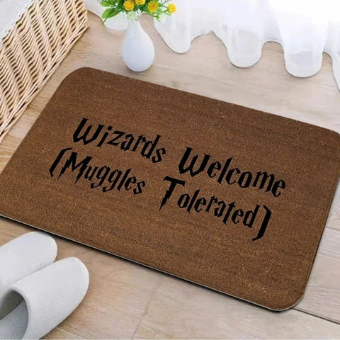Navak Carpet Welcome Muggles Eingangsmatte Wohnzimmer Bodendekoration Teppich Rutschfester, leicht zu reinigender Teppich Home Office Waschbare Fußmatten