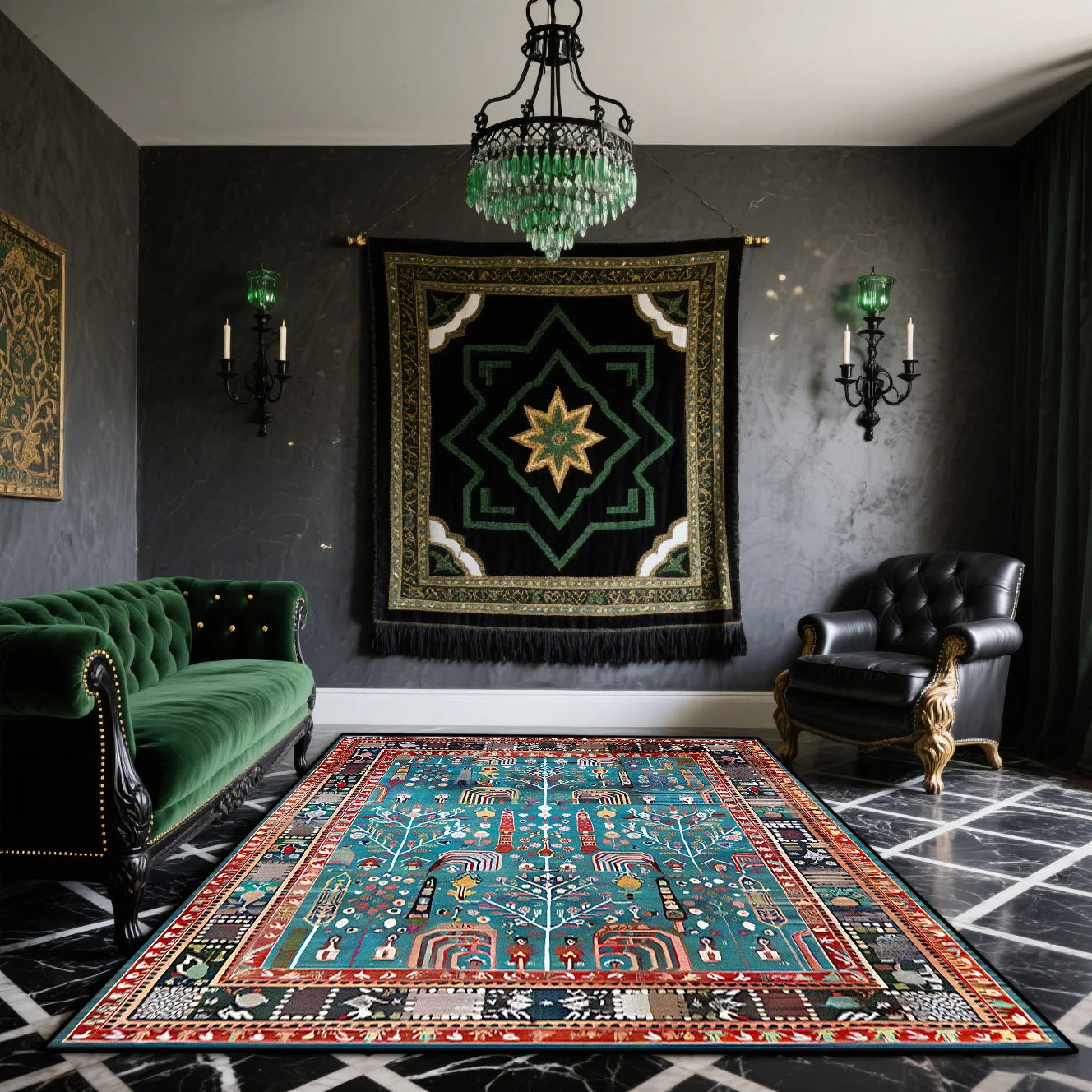 Navak Teppich, Bohemian Retro Teppiche, Wohnzimmer, leicht zu reinigen, rutschfest, waschbar, für Schlafzimmer, Heimdekoration, persische Fußmatte, طاولات للقهوة