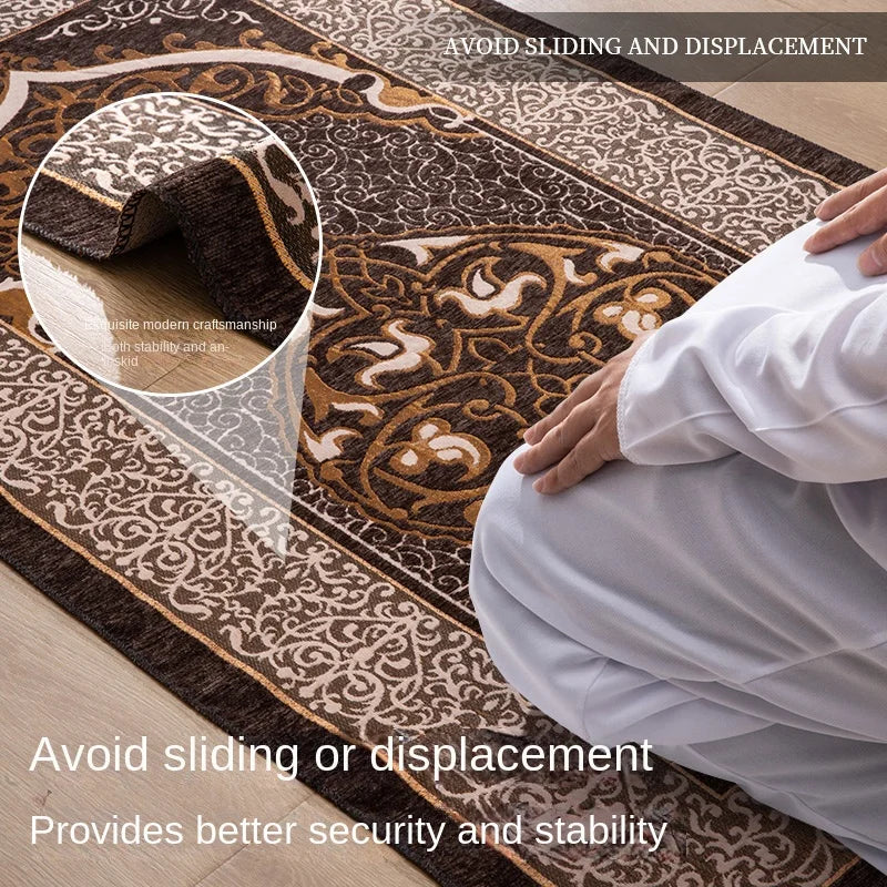 Navak Carpet Portable Prayer Mat for Muslim - Foldable Islamic Prayer Rug with  Chenille Fabric, Easy to Clean & Durable