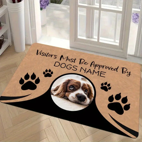 Navak Carpet 1-teilige Eingangsmatte mit Cartoon-Welpen-Design – schnelltrocknende, rutschfeste Polyester-Fußmatte mit Pfotenabdruck für den Innen- und Außenbereich