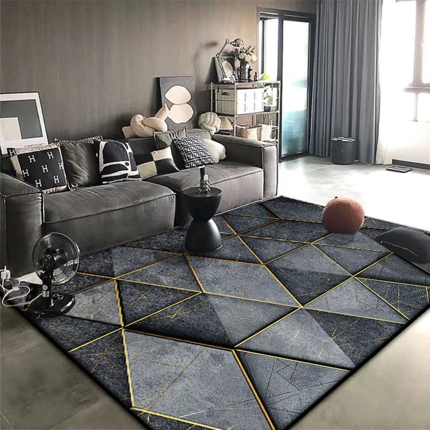 Navak Teppich, nordischer moderner Teppich für Wohnzimmer, geometrische Dekoration, Heimsofa, weiche große Teppiche, rutschfest, Schlafzimmer, Lounge, Plüsch-Bodenmatte, weich