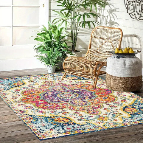 Navak Carpet 1 Stück Anti-Rutsch-Perserteppich für Flur und Balkon, Vintage-Boho-Küchenmatte, saugfähige Badematte, Wäscheboden-Eingangsmatte, Läuferteppich