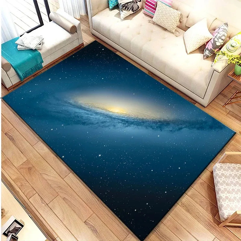 Navak Teppich 3D Galaxy Space Star Teppich Home Schlafzimmer Wohnzimmer Dekorative Bodenmatte Badezimmer Zimmer Rutschfester Teppich Fußmatte