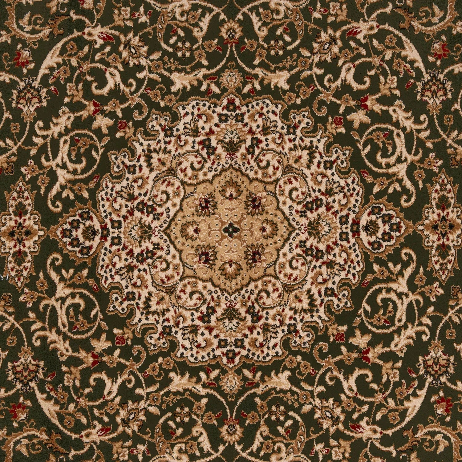 Navak Teppich Dunkelgrün Gold Beige Traditionell Eingefasst Orientalisch Medaillon Klassisch Wohndekor Blumenmuster Wohnzimmer Schlafzimmer Teppich Kaminmatte